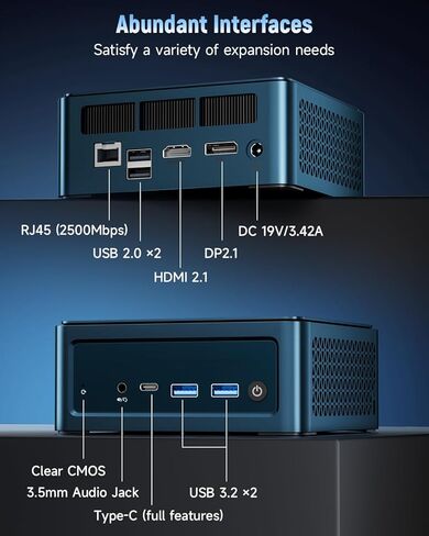 Bmax Mini PC B11 Pro,AI Mini PC with Intel Core Ultra 5 115U (Built-in NPU),16GB LPDDR5 512GB NVMe SSD,4K Triple Display (HDMI 2.1/DP 2.1/Type-C),WiFi 6/BT 5.2,Mini Desktop Computer for Office in Kuwait