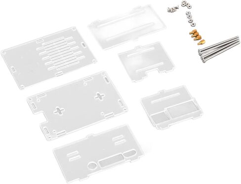 4 Acrylic Enclosure Protective Case with Heat Dissipation - Durable Transparent Shell with Multiple Interfaces, Easy Assembly for Microcomputer Cooling in Kuwait