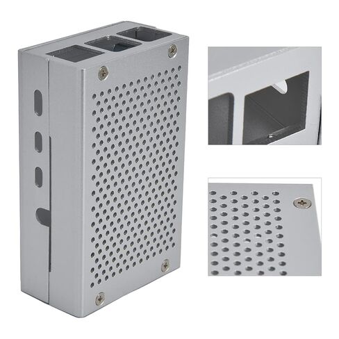 Heat Dissipation Enclosure for 4, Aluminum Alloy Heatsink Case with Multiple Ventilation Holes, Silver - Efficient Cooling, Durable Protection, Easy Installation for in Kuwait