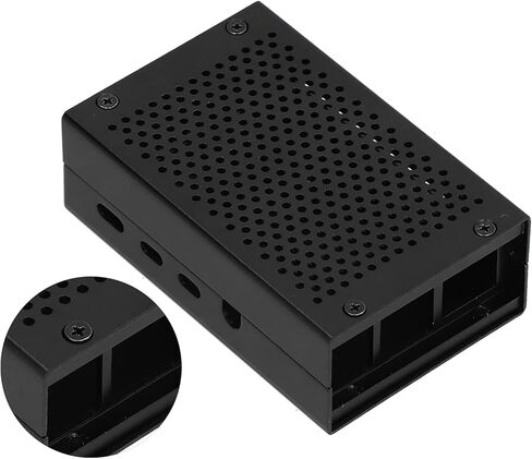 4 Model Enclosure Aluminum Alloy Protective Case Black - Lightweight Cooling Shell with Heat Dissipation, Easy Installation for Microcomputer Protection in Kuwait