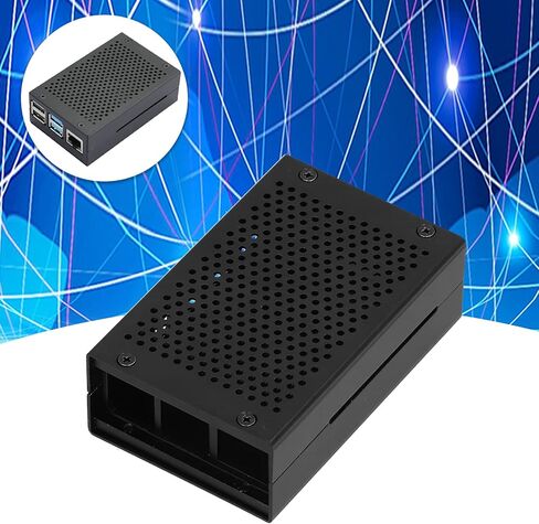 4 Model Enclosure Aluminum Alloy Protective Case Black - Lightweight Cooling Shell with Heat Dissipation, Easy Installation for Microcomputer Protection in Kuwait