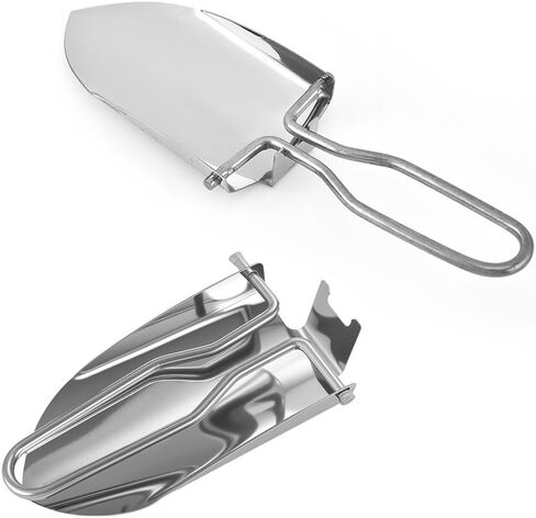 2 Pack Camping Shovel Stainless Steel Small Backpacking Shovel Mini Folding Survival Shovels Trowel Portable Poop Scooper Lightweight Digging Shovels for Outdoor Hiking Wilderness Campsite in Kuwait