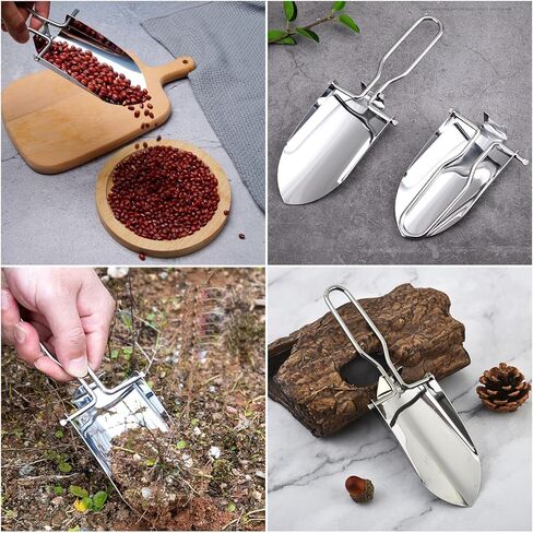 2 Pack Camping Shovel Stainless Steel Small Backpacking Shovel Mini Folding Survival Shovels Trowel Portable Poop Scooper Lightweight Digging Shovels for Outdoor Hiking Wilderness Campsite in Kuwait