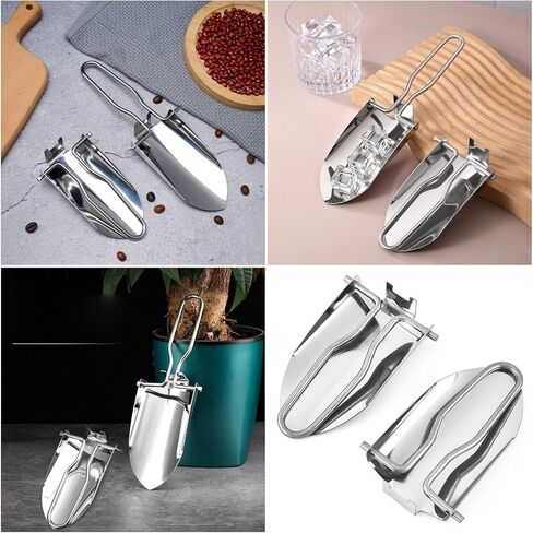 2 Pack Camping Shovel Stainless Steel Small Backpacking Shovel Mini Folding Survival Shovels Trowel Portable Poop Scooper Lightweight Digging Shovels for Outdoor Hiking Wilderness Campsite in Kuwait