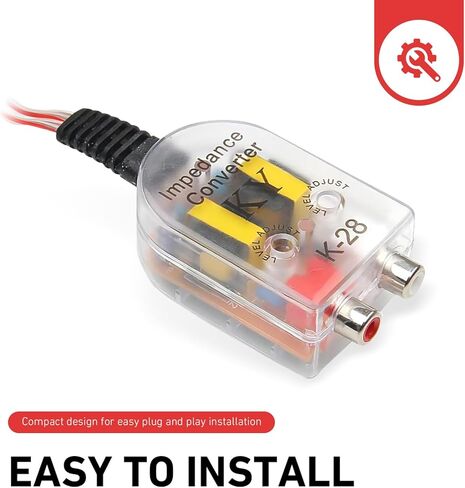 قطعتان من محول صوت السيارة RCA، مضخم صوت مخرج خط السيارات، مكبر صوت إلى محول مستوى منخفض عالي RCA، عالمي لمعظم السيارات والشاحنات وسيارات الدفع الرباعي (متعددة الألوان) in Kuwait