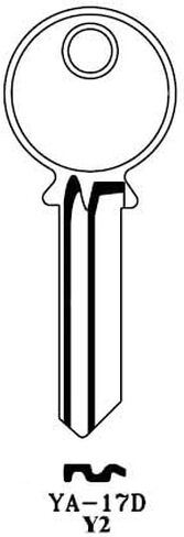 JMA YA-17DE Key Blank 6-Pin, Brass Finish, Compatible with 999A/Y2 BR (50-Pack) in Kuwait