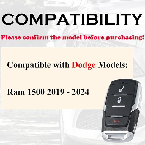 Key Fob Replacement Fits for Dodge Ram 1500 2019 2020 2021 2022 2023 2024 Smart Proximity Keyless Entry Remote Control OHT-4882056 68584151AA 68291687AB 68442905AB 68462103AA 433 MHz in Kuwait