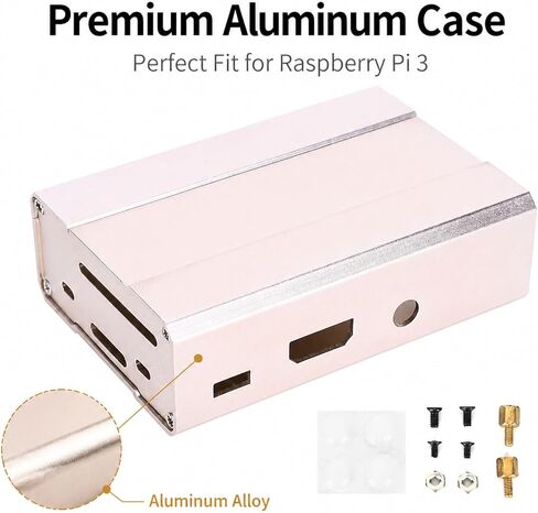 Gold Aluminum Alloy Protective Case for 3 - Lightweight, Durable Enclosure with Precise Fit and Efficient Heat Dissipation - Perfect 3 Accessory for in Kuwait