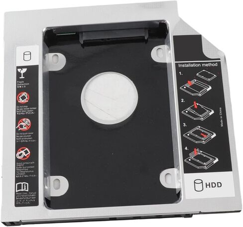 12.7mm Slim Aluminum Adapter for 2nd Hard Drive, Noise Absorbing for Laptop, Dual Boot Supported, Professionals and Students in Kuwait