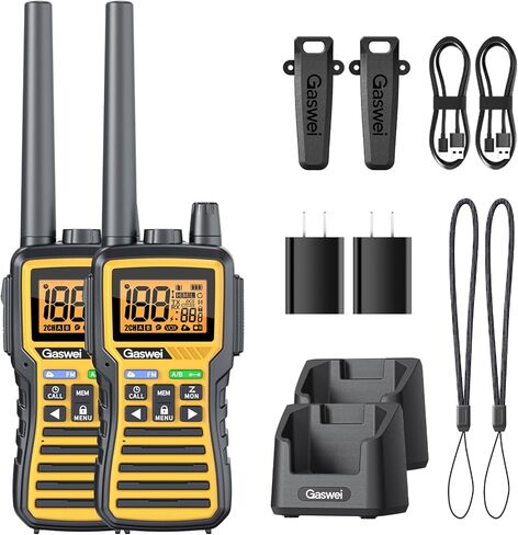 Gaswei GU1 Long Range Walkie Talkies for Adult,FRS Walkie Talkie with NOAA Weather Alert&Flashlight,60 Channels,VOX, FM Radio,for Job Site,Construction,Hiking,Camping​​ in Saudi Arabia