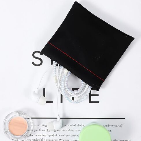 4pcs Earbuds Pouch Leather Headphone Pouches Headphone Storage Bag Black Snap Closure Pouch Pu Leather Earphone Small Pouches for Purse Headphones Storage Organizer for USB Keys Coins Jewellery in Kuwait