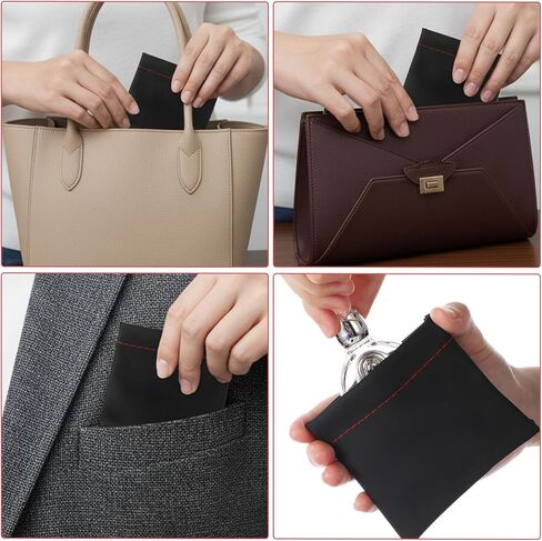 4pcs Earbuds Pouch Leather Headphone Pouches Headphone Storage Bag Black Snap Closure Pouch Pu Leather Earphone Small Pouches for Purse Headphones Storage Organizer for USB Keys Coins Jewellery in Kuwait