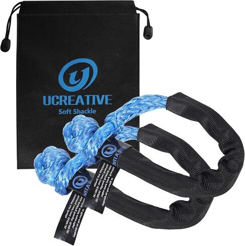 Ucreative 2 قطعة تكبل صناعي ناعم 1/2 بوصة × 22 بوصة (56000 رطل أقصى قوة للكسر) مع أكمام إضافية (رمادي) in Saudi Arabia