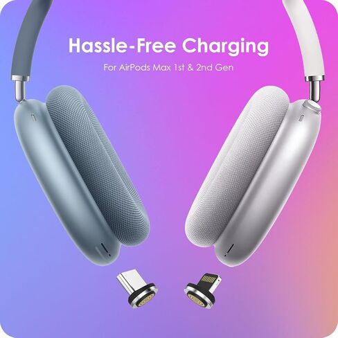 مجموعة شحن كاملة لسماعات Airpods Max - حزمة طاقة طوال اليوم، قاعدة شحن مغناطيسية وحقيبة حمل بطارية محمولة، وضع النوم التلقائي (أزرق وأسود) in Kuwait