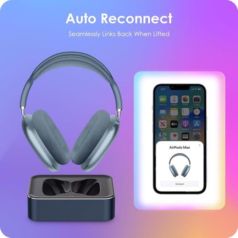 مجموعة شحن كاملة لسماعات Airpods Max - حزمة طاقة طوال اليوم، قاعدة شحن مغناطيسية وحقيبة حمل بطارية محمولة، وضع النوم التلقائي (أزرق وأسود) in Kuwait