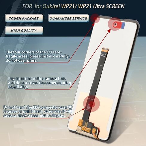 استبدال شاشة Oukitel WP21/WP21 Ultra لشاشة Oukitel WP19/WP17 LCD التي تعمل باللمس مع أدوات (أسود) in Kuwait