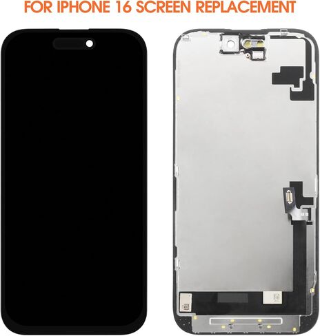 Not Original Screen for iPhone 16 Screen Replacement for iPhone 16 LCD Screen A3287,A3081,A3286,A3288 3D Touch Display Digitizer Assembly Repair Parts(Black No Frame in Kuwait