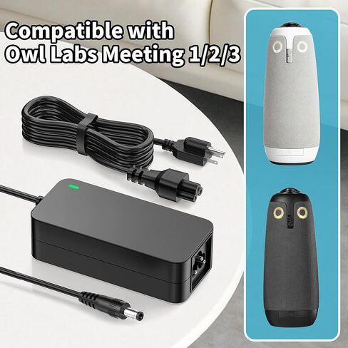 شاحن لكاميرا مؤتمرات Owl Labs، محول 12 فولت متوافق مع كاميرا غرفة اجتماعات الفيديو الذكية Owl Labs 3 2 1 HD، لشاحن الطاقة MTW100 ADS-40SI-12-2 MTW200 MTW300 12036E in Kuwait