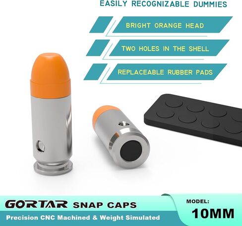 GORTAR 10MM Snap Caps Training Dummy Rounds Practice Safe Loading Firing Close to Real Weight -10 Pcs in Kuwait