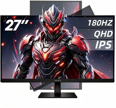 HP OMEN 27 Inch QHD (2560 x 1440) Gaming Monitor, 180Hz Refresh Rate, 1ms Response Time, AMD FreeSync, IPS Eye Comfort Display, Eye Comfort Display, Low Blue Light, OMEN 27q G2 in Kuwait