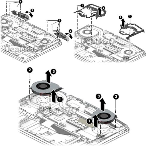 Deal4GO 60W CPU GPU Graphics Cooling Fan L29081-001 Replacement for HP Omen 15-DC 15-DC0000 15-DC0096NR with GTX 1650 1050 in Kuwait