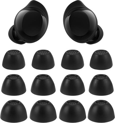 أطراف أذن بديلة متوافقة مع Samsung Galaxy Buds Core SM-R410 (2025)، أطراف أذن من السيليكون الناعم مع صندوق تخزين محمول (6، أسود، S/M/L) in Kuwait