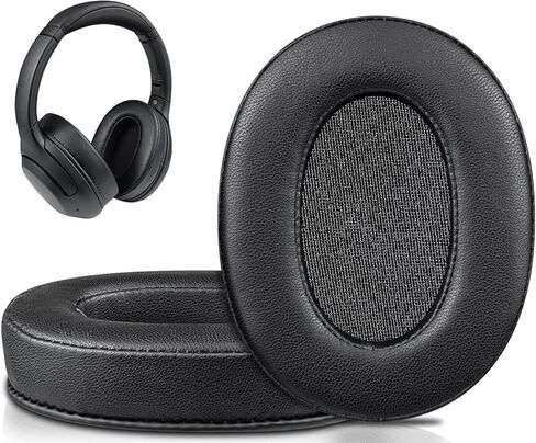 وسائد أذن من جلد الخراف SOULWIT لسماعات Sony WH-XB900N/WH-CH710N/WH-CH720N/WH-RF400/MDR-RF895RK، وسائد أذن مع إسفنج عالي الكثافة - أسود in Kuwait