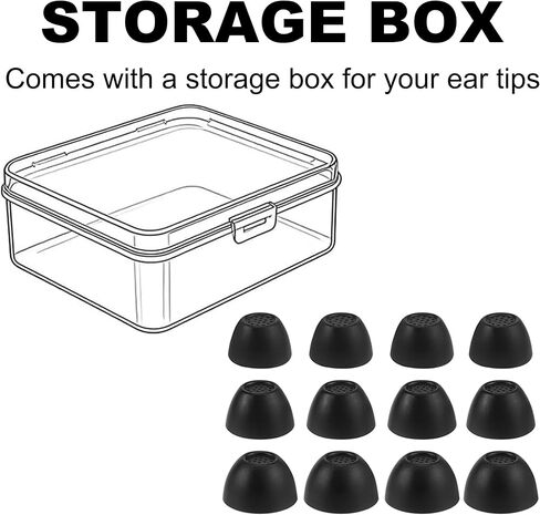 أطراف أذن بديلة متوافقة مع Samsung Galaxy Buds Core SM-R410 (2025)، أطراف أذن من السيليكون الناعم مع صندوق تخزين محمول (6، أسود، S/M/L) in Kuwait