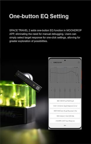 Moondrop Space Travel 2 + حافظة حماية مغناطيسية HiFi مانعة للضوضاء TWS سماعة أذن لاسلكية بلوتوث 6.0 ANC وضع لعب منخفض الكمون in Kuwait