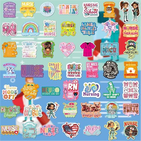 Ceiba Tree Nurse Stickers Nurses Week Appreciation Nursing School Graduation 2026 Gifts 100 Pcs Medical Health Care Workers White Angels Decals Accessories for Work for Laptop Water Bottle Computer in Kuwait
