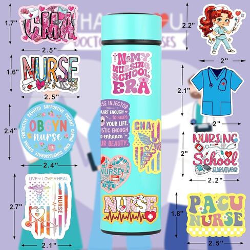 Ceiba Tree Nurse Stickers Nurses Week Appreciation Nursing School Graduation 2026 Gifts 100 Pcs Medical Health Care Workers White Angels Decals Accessories for Work for Laptop Water Bottle Computer in Kuwait