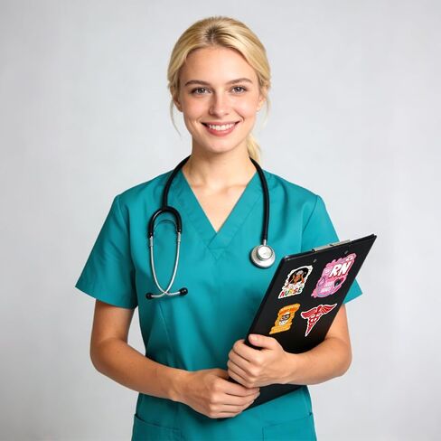 Ceiba Tree Nurse Stickers Nurses Week Appreciation Nursing School Graduation 2026 Gifts 100 Pcs Medical Health Care Workers White Angels Decals Accessories for Work for Laptop Water Bottle Computer in Kuwait