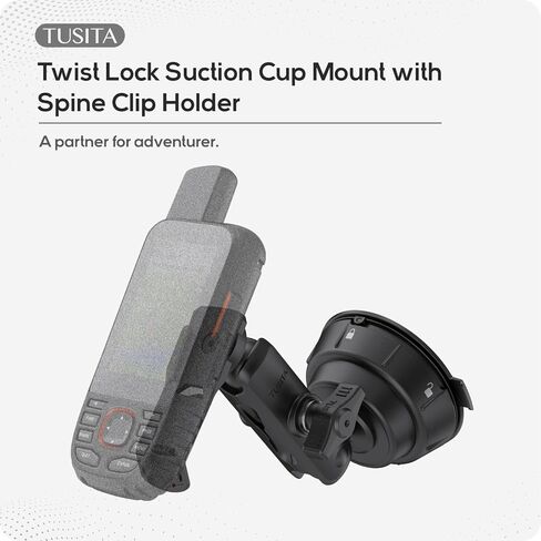 TUSITA Twist Lock Suction Cup Mount with Spine Clip Holder Compatible with Garmin Handheld GPS in Kuwait