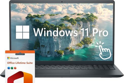 Dell Inspiron 15" Touchscreen Laptop Computer, Windows 11 Pro 16GB RAM 512GB SSD, Intel Core i5-1334U Processor, FHD 1920 x 1080 IPS LED Display, Microsoft Office Lifetime Suite, Black in Kuwait