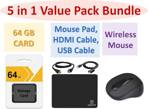 كمبيوتر محمول HP جديد 14 بوصة عالي الدقة وخفيف الوزن، معالج Intel Celeron رباعي النواة، ذاكرة الوصول العشوائي 4 جيجابايت، 128 جيجابايت (64 جيجابايت eMMC + 64 جيجابايت SD)، واي فاي، حتى 11 ساعة، Windows 11 S + 1 سنة Office 365+HubxcelAccessory، أبيض in Kuwait