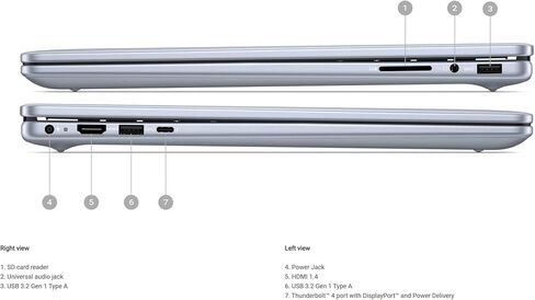 Dell Inspiron 16 Plus 7640 Laptop: 16" FHD+ Touchscreen, Intel Ultra 9-185H, 16GB RAM, 1TB SSD, Copilot AI Key, Webcam, Wi-Fi 6E, BT, Backlit Keyboard, HDMI, USB-C DP, Windows 11 Home - Ice Blue in Kuwait