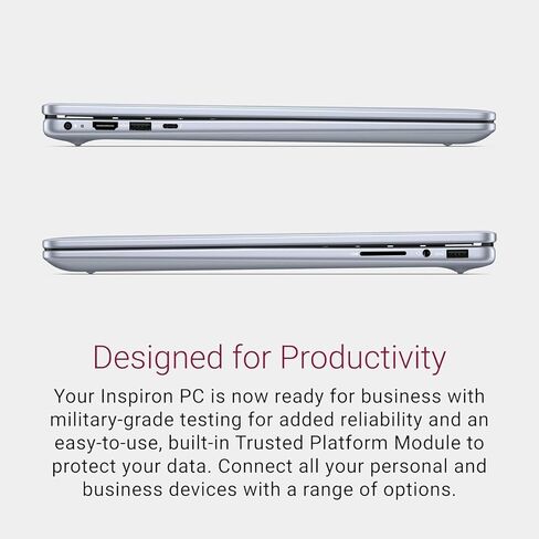 Dell Inspiron 16 Plus 7640 Laptop: 16" FHD+ Touchscreen, Intel Ultra 9-185H, 16GB RAM, 1TB SSD, Copilot AI Key, Webcam, Wi-Fi 6E, BT, Backlit Keyboard, HDMI, USB-C DP, Windows 11 Home - Ice Blue in Kuwait