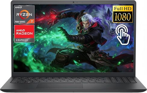 كمبيوتر محمول Dell Inspiron مقاس 15.6 بوصة بشاشة لمس FHD، ومعالج AMD Ryzen 7 7730U ثماني النواة (يصل إلى 4.5 جيجا هرتز، Beat i7-1355U) وذاكرة الوصول العشوائي سعة 32 جيجا بايت ومحرك أقراص SSD سعة 1 تيرابايت، وكمبيوتر AMD Radeon Graphics Win11 لألعاب الأعما in Kuwait
