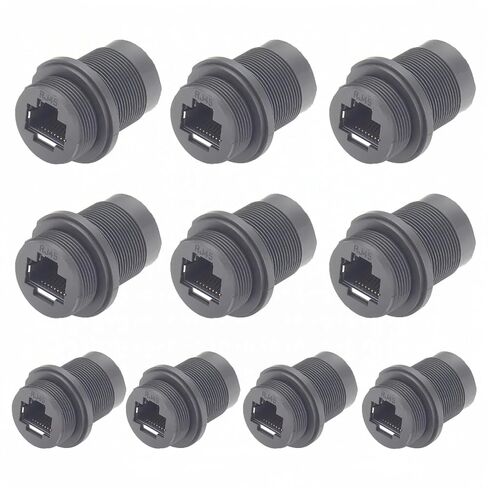 IP67 مقاوم للماء RJ45 Cat5e إيثرنت مقرنة لوحة فلوش جبل أنثى إلى أنثى حاجز تمر عبر موصل محمي بشبكة LAN مع غطاء غبار (قفل أمامي، قطعة واحدة) in Kuwait