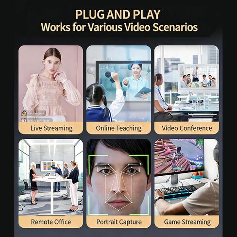 4K Webcam with Double Noise Canceling Microphones and Integrated Loudspeaker for Video Conferencing Online Classes in Kuwait