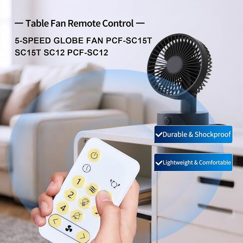 جهاز تحكم عن بعد بديل للمروحة الجديدة متوافق مع مروحة Woozoo 5-Speed ​​Globe Fan 2024 موديل 2354207 PCF-SC15T-CT in Kuwait