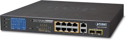 GSD-1222VHP 8-Port 10/100/1000T 802.3at PoE + 2-Port 10/100/1000T + 2-Port 1000X SFP Ethernet Switch مع PoE LCD مراقب in Kuwait