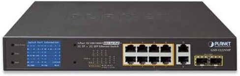 GSD-1222VHP 8-Port 10/100/1000T 802.3at PoE + 2-Port 10/100/1000T + 2-Port 1000X SFP Ethernet Switch مع PoE LCD مراقب in Kuwait