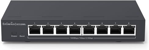 EnGenius ECS208L 8-Port 2.5G Multi-Gigabit Layer 2 Network Switch – Cloud or On-Premise Managed, Cat5e Compatible, High-Speed Ethernet for Business, Servers, Workstations & Wi-Fi Access Points in Kuwait