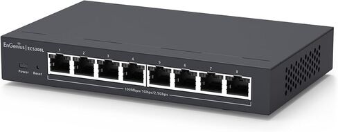 EnGenius ECS208L 8-Port 2.5G Multi-Gigabit Layer 2 Network Switch – Cloud or On-Premise Managed, Cat5e Compatible, High-Speed Ethernet for Business, Servers, Workstations & Wi-Fi Access Points in Kuwait