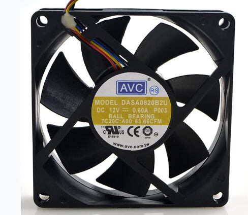 DASA0820B2U 80x80x20mm 12V 7.2W 0.60A AVC 8CM 4-Wire Cooling Fan in Kuwait