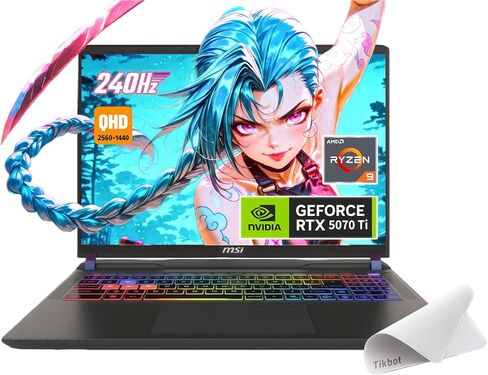 كمبيوتر محمول للألعاب msi Vector 16 HX AI، شاشة 16 بوصة QHD+ IPS 240 هرتز، معالج AMD Ryzen 9-8940HX، GeForce RTX 5070 Ti، إضاءة خلفية RGB، مع لوحة ماوس (Win 11، ذاكرة الوصول العشوائي 32 جيجابايت | 1 تيرابايت PCIe SSD) in Kuwait