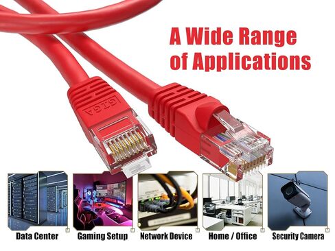 Cable Leader Cat 6 550 MHz UTP Snagless Ethernet Cable, Network Patch Cord (Red, 1.5 ft) in Kuwait