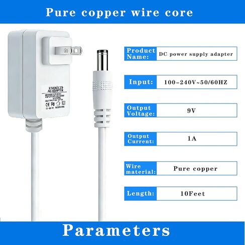 استبدال مصدر الطاقة 10 أقدام 9 فولت لكاميرا TP Link Tapo C100/C110/C121، Kasa Smart EC70 EC71 KC410s شاحن كاميرا أمان عموم/إمالة - سلك محول تيار متردد تيار مستمر in Kuwait