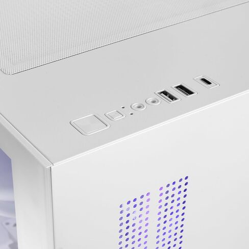 Mars Gaming MC-VIEW3, MicroATX PC Case, Panoramic Tempered Glass, 3 x ARGB 120 mm Fans, Double Chamber, Support for Liquid Cooling up to 240 mm, Compact Mini Tower with USB-C, White in Kuwait